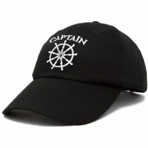 Baseball Caps Captain Hat Sailing Baseball Cap Navy Gift Boating Men Women - Black - CB18WGZ4TD3 $23.29