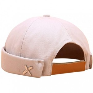 Baseball Caps Fashion Docker Leon Harbour Mechanic Hat Watch Cap Breathable Retro Brimless Beanie Hat Unisex - Beige - CA18U0...