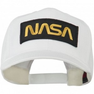 Baseball Caps Black NASA Embroidered Patched High Profile Cap - White - CE11MJ3S6XV $30.43