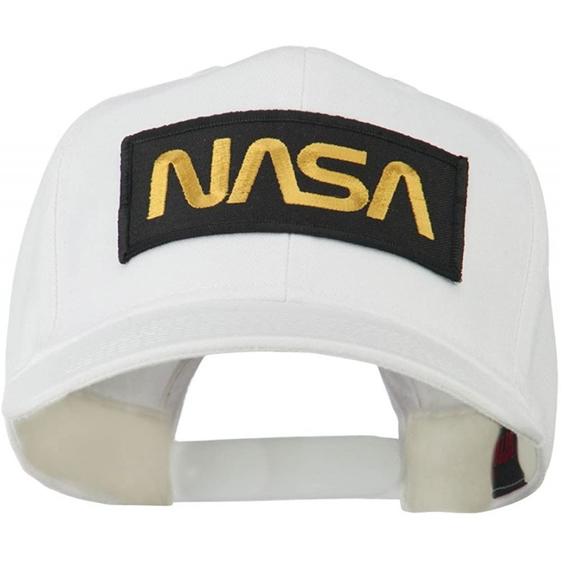Baseball Caps Black NASA Embroidered Patched High Profile Cap - White - CE11MJ3S6XV $25.94