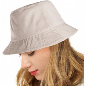 Bucket Hats Womens Bucket Hat Fishing Hat - Black Cotton Bucket Hats for Women Sun Hat Cap - Beige - CL18NGK9OE6 $23.90
