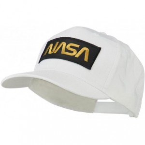 Baseball Caps Black NASA Embroidered Patched High Profile Cap - White - CE11MJ3S6XV $25.94