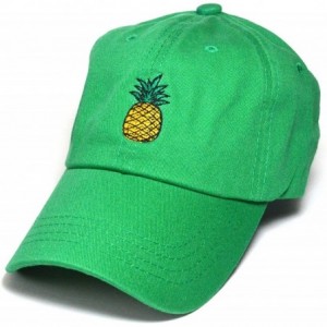 Baseball Caps Pineapple Hat Baseball Cap Polo Style Cotton Unconstructed Hats caps Multi Colors 2 - Green - CK1853TCOW5 $21.84