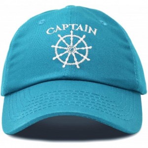 Baseball Caps Captain Hat Sailing Baseball Cap Navy Gift Boating Men Women - Teal - CA18WEWGXZA $23.28