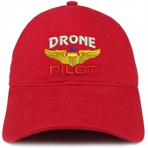 Baseball Caps Drone Pilot Aviation Wing Embroidered Soft Crown 100% Brushed Cotton Cap - Red - CW17YTZCW0Y $32.55