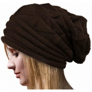 Skullies & Beanies Women Knit Beanie Warm Caps Winter Crochet Wool Hat - Coffee - C912O6CUQEY $19.57