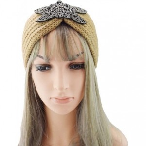 Cold Weather Headbands Chunky Headbands Warmers Crochet - Beige - CD192HMQ6M3 $15.50