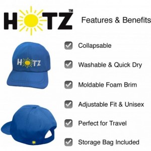 Sun Hats Tactical Cap - Folding Outdoor Hat w/Bag - Travel Military - Blue Microfiber W/ Logo - CV18QGGHQXZ $26.43