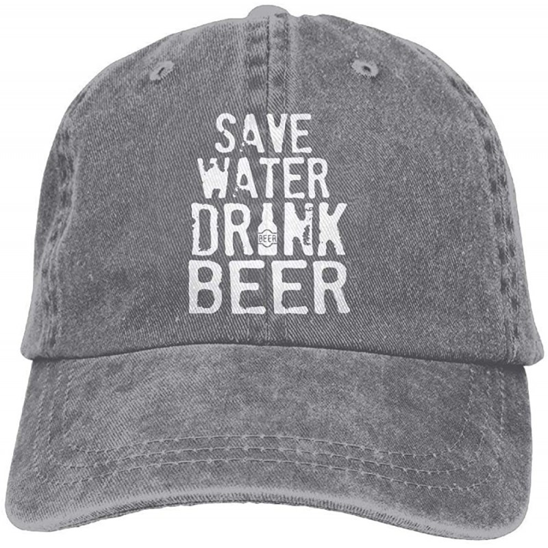 Baseball Caps Adult Fashion Sports Denim Baseball Save Water Drink Beer Classic Dad Hat Adjustable Plain Cap - Ash - C218LZL7...