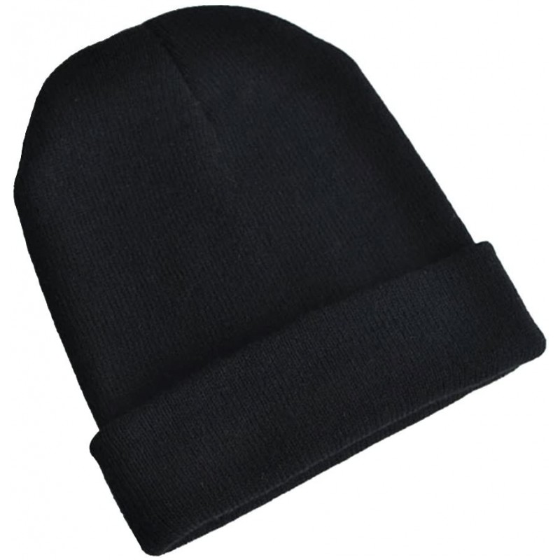 Skullies & Beanies Warm Comfortable Winter Knitted Beanie Hats (Black) - Black - C811IFUHYP3 $17.58