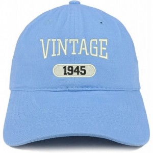 Baseball Caps Vintage 1945 Embroidered 75th Birthday Relaxed Fitting Cotton Cap - Carolina Blue - CJ180ZM69A7 $40.30
