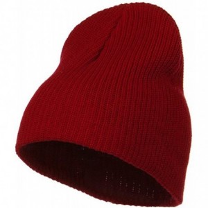 Skullies & Beanies Eco Cotton Ribbed XL Classic Beanie - Red - CB115EH0WTP $40.43