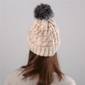 Skullies & Beanies Womens Hat Winter- Women Winter Pom Pom Beanie Hat with Warm Fleece Lined- Thick Slouchy Snow Knie Skull S...