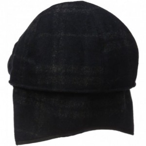 Newsboy Caps Men's Wool Blend Plaid Ivy Hat with Earflaps - Black - C911H4IN1EZ $49.77