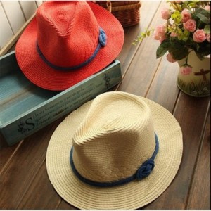 Sun Hats Summer Sun Beach Straw Hats Wide Brim Bowknot Hat for Travel Beach Vacation - CP1822MKXO5 $18.38