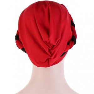 Skullies & Beanies Chemo Cancer Head Hat Cap Ethnic Bohemia Pre-Tied Twisted Braid Hair Cover Wrap Turban Headwear - C5192E89...