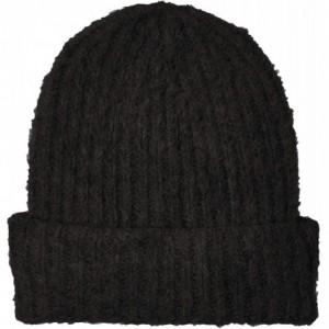 Skullies & Beanies Women's Winter Knitted Rib Hat - Black - CV18W4QRMRX $21.76