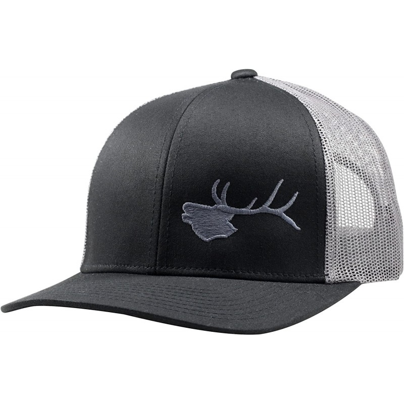Baseball Caps Trucker Hat - Bugling Elk - Black/Graphite - CU182SXSI8H $51.83