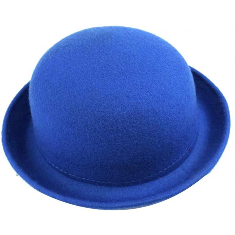 Fedoras Women's Girls Roll-up Brim Wool Dome Hat Bowler (Grey) - Åè“è‰² - C318NNTUMC0 $18.38