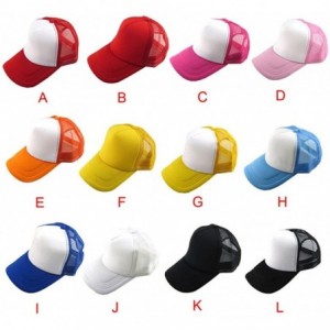 Baseball Caps Baseball Hat- 2017 Summer 12 Color Unisex Casual Hat Solid Baseball Cap Trucker Mesh Adjustable Hat - C - CU17X...