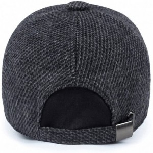 Newsboy Caps Men's Winter Warm Wool Woolen Tweed Peaked Baseball Cap Hat with Fold Earmuffs Warmer - Gray - CE188WA6MUN $19.14