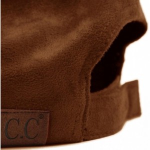 Baseball Caps Everyday Faux Suede 6 Panel Solid Suede Baseball Adjustable Cap Hat - Brown - C51822YOTTC $17.55
