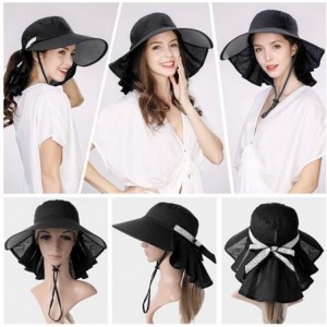 Bucket Hats Large Head Women Packable Wide Brim SPF Sun Hat Bucket Travel Summer Chin Strap 58-60cm - Black_99001 - CP18SS0GE...