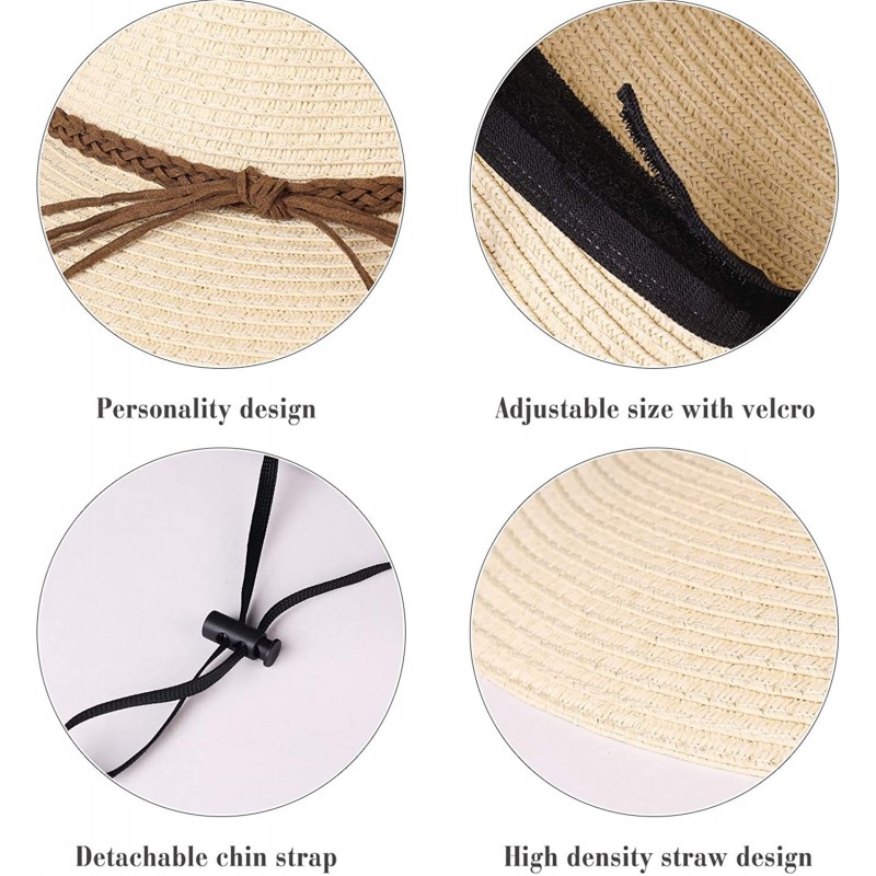Sun Hats for Women Summer Wide Brim UV UPF 50+ Panama Fedora Foldable ...