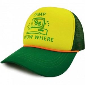 Baseball Caps Stranger Things Dustin Baseball Hat for Adults- One Size- Green/Yellow - CN18WDDQS2Y $21.80