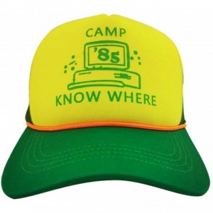 Baseball Caps Stranger Things Dustin Baseball Hat for Adults- One Size- Green/Yellow - CN18WDDQS2Y $19.44