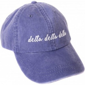 Baseball Caps Delta Delta Sorority Baseball Hat Cap Cursive Name Font tri Delta - Purple - CU18DTXDWZY $38.85