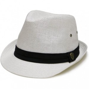 Fedoras Pamoa Unisex Pms540 Summer Porkpie Straw Fedora Hats - Pms500white - C618CT4OM5K $27.02
