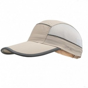 Sun Hats Unstructured UV Baseball Cap with Reflective Tape 22-24.4in - Khaki - CK18GOGHGHG $20.94