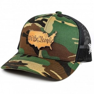 Baseball Caps The Constitution' Leather Patch Hat Curved Trucker- OSFA/Camo - CR18LQQEEYN $48.11