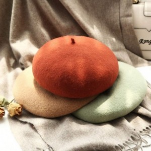 Berets Classic French Artist Beret for Women Wool Beret Hat Solid Color - Light Gray - C818KNCSCEE $30.80