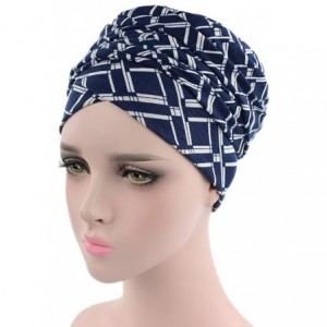 Skullies & Beanies Women's Muslim Print Elastic Scarf Hat Stretch Turban Head Scarves Headwear for Cancer Chemo - D - C718DA9...