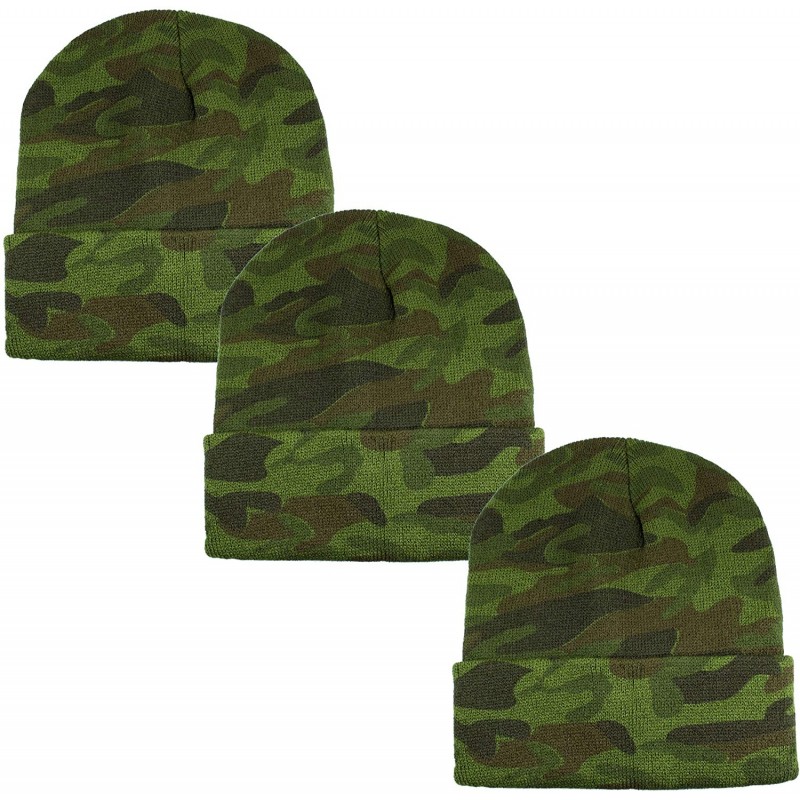Skullies & Beanies Unisex Beanie Cap Knitted Warm Solid Color - Camo - CA18XTEY872 $23.22