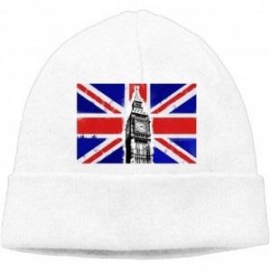 Skullies & Beanies Vintage London Flag Men/Women Stretchy & Soft Sports Beanie Hat - White - CG18K6MXL0U $32.24