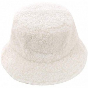 Bucket Hats Winter Bucket NRUTUP Fluffy Windproof - White 2 - CP19453AEOZ $26.89