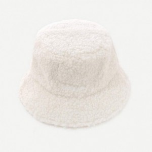 Bucket Hats Winter Bucket NRUTUP Fluffy Windproof - White 2 - CP19453AEOZ $26.26
