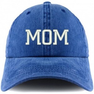 Baseball Caps Mom Embroidered Pigment Dyed Unstructured Cap - Royal - CY18D4E66M0 $33.97