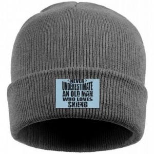 Skullies & Beanies Never-Underestimate-an-Old-Man-Who-Loves-Skiing-. Daily Beanies Hat for Men Women Slouchy Skull Cap - Gray...