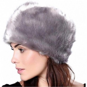 Skullies & Beanies Women Elegant Fur Hat Winter Warm Soft Faux Fur Cap Ski Hats Bonnet - Grey - CK18Y3GWZLS $19.22