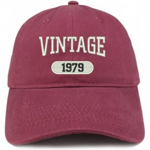 Baseball Caps Vintage 1979 Embroidered 41st Birthday Relaxed Fitting Cotton Cap - Maroon - CQ180ZKL27G $37.02