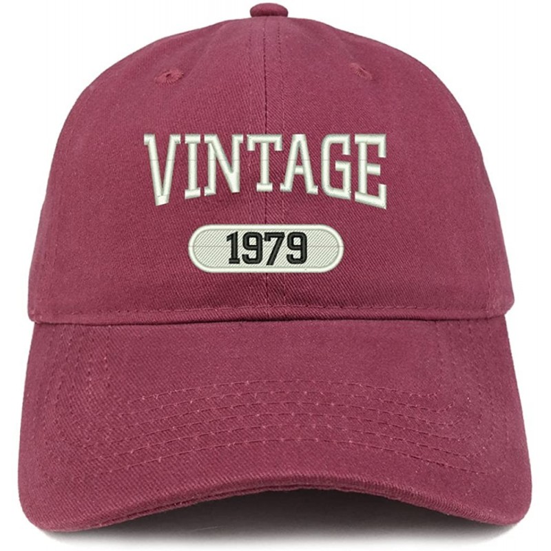 Baseball Caps Vintage 1979 Embroidered 41st Birthday Relaxed Fitting Cotton Cap - Maroon - CQ180ZKL27G $33.10