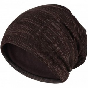 Skullies & Beanies Unisex Sleep Hat Soft Cotton Beanie Street Dancer Cap Watch Hat - Wave Pattern Brown - CF18SKM4R6M $20.26