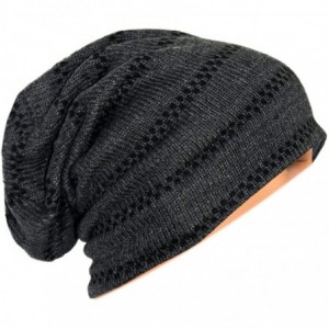Skullies & Beanies Unisex Beanie Hat Slouchy Knit Cap Skullcap Stripe Baggy Style 1012 - CR128OL4GFD $18.59
