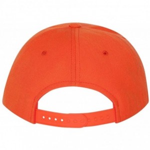 Baseball Caps Flexfit 6 Panel Premium Classic Snapback Hat Cap - Orange - CB12D6KE6ON $18.95