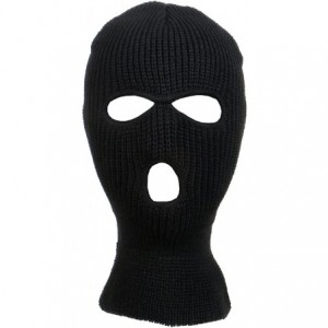 Balaclavas Knitted 3-Hole Full Face Cover Ski Mask - Black - CX11SFU5LPD $20.48