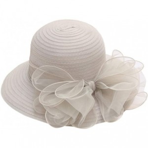 Sun Hats Casual Women's Church Derby Dress Fascinator Bridal Cap British Tea Party Wedding Sun Hat - Gray - C918TMZ2EY0 $22.45